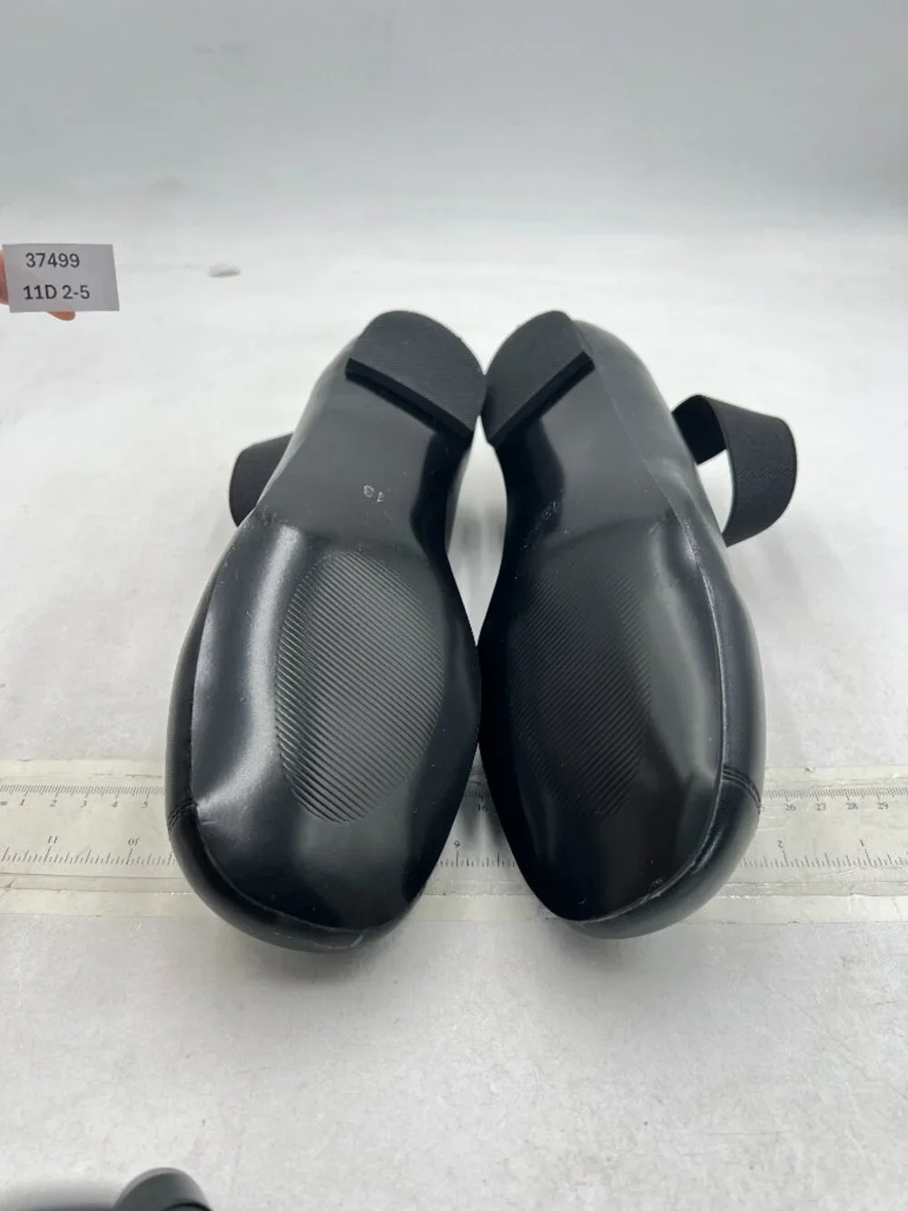 miss left Black Stretchy Crisscross Strap Ballerina Flats Closed Toe Shoe